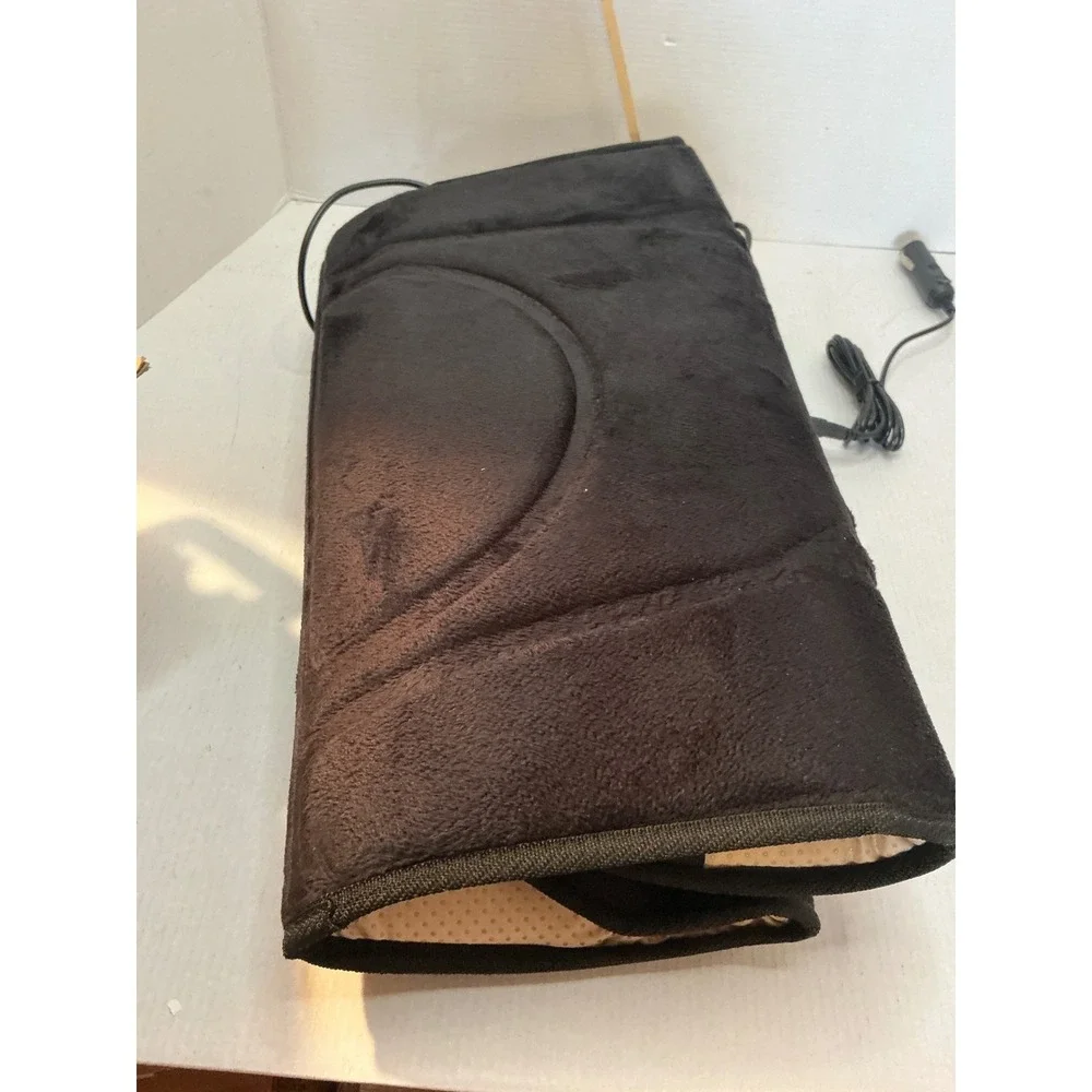 Comfier Heated Seat Cushion CF-2105 12V Car Adapter Black Plush Heat Pad